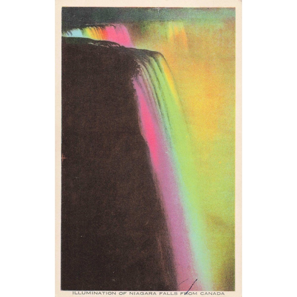 Niagara Falls Canada Illumination Night View Harris Litho Vintage Postcard